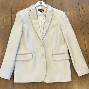 Leather blazer two bottom lining polyester